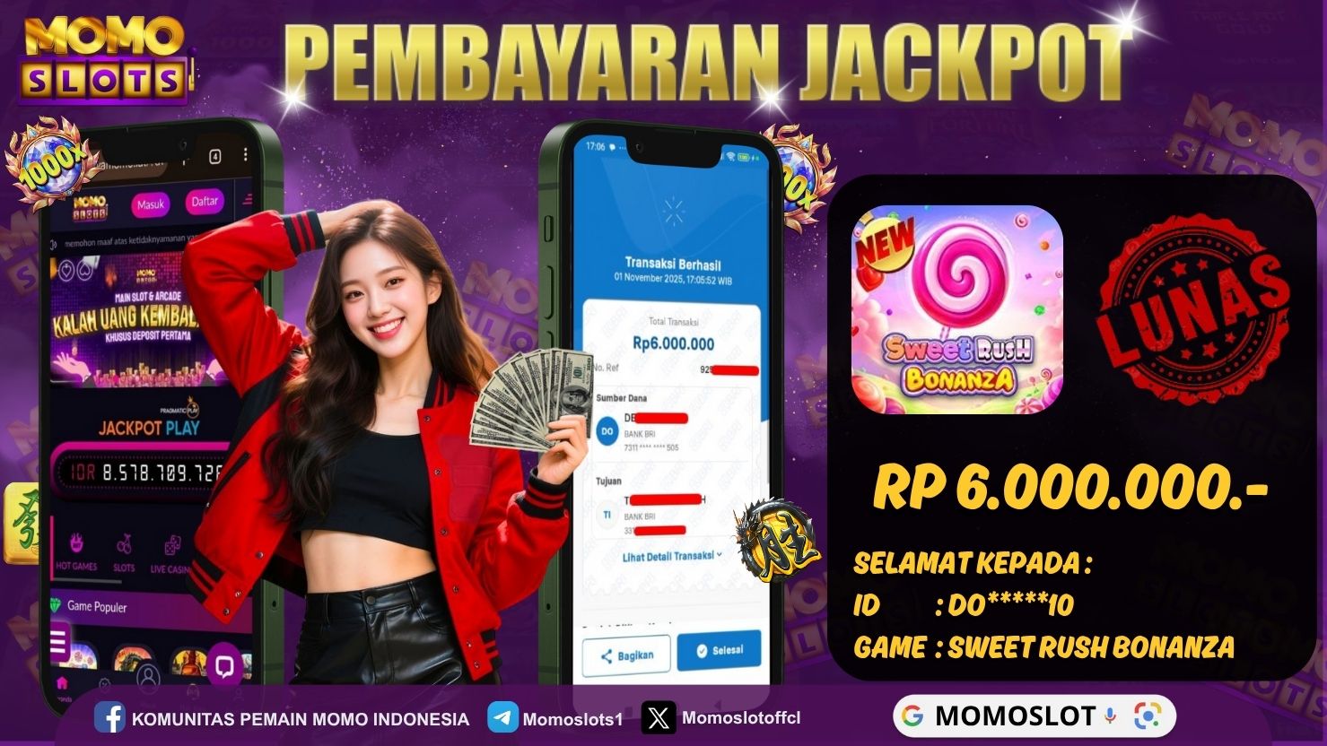 MOMOSLOTS JACKPOT SLOT SWEET RUSH BONANZA